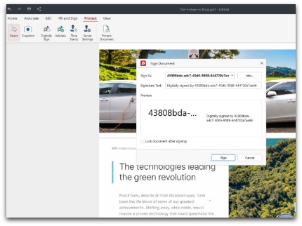 digitally signing a pdf