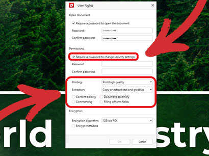 protecting a PDF in PDF Extra - step 5