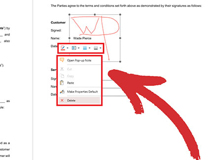 Wet signing with PDF Extra using a mouse - step 3
