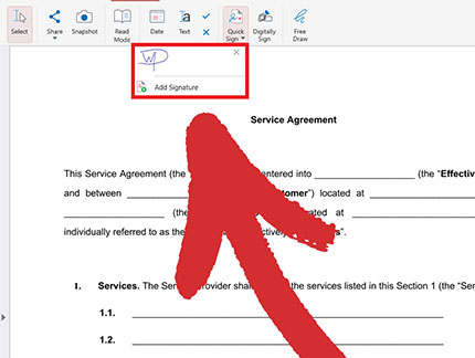 Wet signing with PDF Extra using a mouse - bonus tip 2